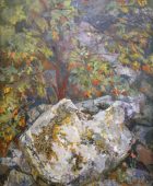  The Stone with a Wild Rose. 1973, Oil on Canvas, 100×74, Family Property