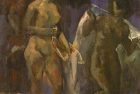 Пловчихи вечером. 1978, картон, холст, масло, 70 x 50, Галерея Эдуард Исабекян