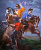 Эти парни. 1987, холст, масло, 151×140, Галерея Эдуард Исабекян
