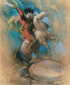 Illustration for the Epic “David of Sassoun”. 1988, Paper, Mixed Media, 57×40