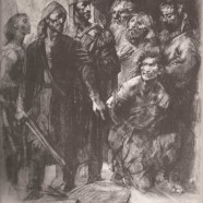 Verdict of the Syunik Sepuh. Illustration for the “Vardanank” by D. Demirchian. Paper, Pencil, Charcoal, Retouching, 47×36, National Gallery of Armenia