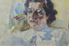 Singer A. Svachyan, Bucharest. 13.11.1958, Paper, Watercolor, 42×53, Family Property