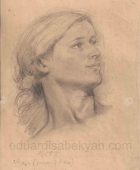 Чудная русская девушка. Для «Тани», 09.11.1942, бумага, карандаш, 29×21, собственность семьи