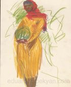Շուկա (Գորիս). 1961, թուղթ, գունավոր մատիտ, 29×21, ընտանիքի հավաքածու