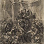 Reply to Hazkert. Illustration for the “Vardanank” by D. Demirchian. 1945, Paper, Charcoal, 69×47, National Gallery of Armenia