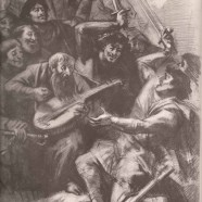 Warrior Dance. Illustration for the “Vardanank” by D. Demirchian. Paper, Pencil, Charcoal, Retouching, 48×36, National Gallery of Armenia