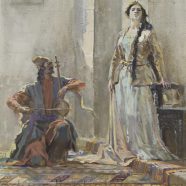 Иллюстрация поэмы О. Туманяна «Взятие Тмкаберда». 1955, картон, холст, масло, 31×24, Национальная галерея Армении