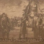 Surrender of Flags to the 89th Armenian Division in Kerch. 1942, Oil on Canvas, 190×230, National Gallery of Armenia
