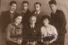 1941. With Their Professor. –, Valerian Sidamon-Eristavi, Arpenik Nalbandyan, –, Mkrtich Qamalyan, –, Eduard Isabekyan