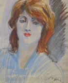 Эльвира Акопян (золовка Амо Сагиян). 1961, бумага, пастель,  49×62.5, частная коллекция