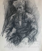 Автопортрет. 1980, бумага, карандаш, уголь, 48×36, собственность  семьи
