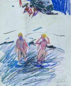 Lake Sevan. 1973, Paper, Pastel, 40×39, Family Property