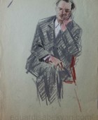 Վահան Խորենյան, ծաղրանկար. 1968, թուղթ, մատիտ, 42×30, ընտանիքի հավաքածու