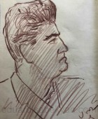 Ара Саргсян. Портрет Эдуарда Исабекяна. 1959, бумага, карандаш