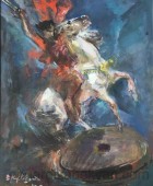 David of Sassoun. 1990, Oil on Canvas, 55×43, Private Property