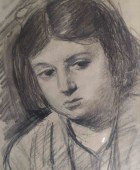 Սյուզան Իսաբեկյան. 1942, թուղթ, մատիտ, 21×15, մասնավոր հավաքածու