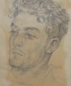 Portrait of Eduard Isabekyan (unknown author). Paper, Pencil, 18×13, Family Property