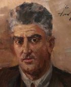 Dmitry Nalbandyan. Portrait of Eduard Isabekyan. 1961, Cardboard, Oil on Canvas, 55×65, Private Property
