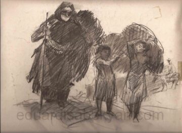 Տաթևի կանայք շարքից, 1960, թուղթ, մատիտ, 29×21, ընտանիքի հավաքածու