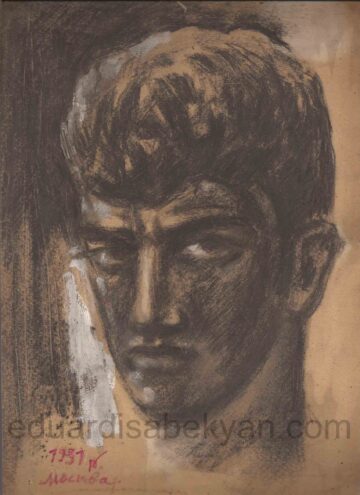 Ինքնանկար, Մոսկվա. 1931, թուղթ, ածուխ, մատիտ, 31×21.5, ընտանիքի հավաքածու