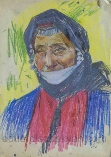 Մինա Բիբի. 1960, թուղթ, կավճամատիտ, 59×42, ընտանիքի հավաքածու