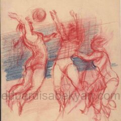 Բասկետբոլիստներ. 1935, թուղթ, մատիտ, 28×21, ընտանիքի հավաքածու