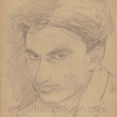 Ерванд Асланян (однокурсник из Академии). 1935, бумага, карандаш, 29.5×20.5, собственность семьи